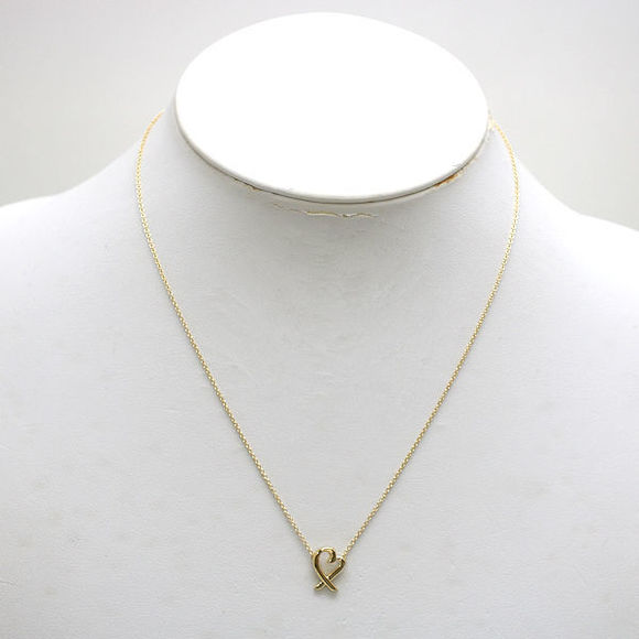 Tiffany Loving Heart Necklace K18 Gold Paloma Picasso